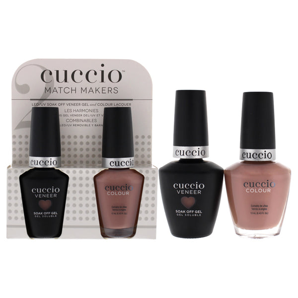 Cuccio Match Makers Set - Semi Sweet On You by Cuccio for Women - 2 Pc 0.44oz Veneer Soak Of Gel Nail Polish, 0.43oz Colour Nail Polish