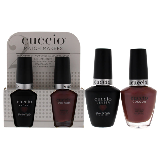 Cuccio Match Makers Set - Hot Chocolate Cld Days by Cuccio for Women - 2 Pc 0.44oz Veneer Soak Of Gel Nail Polish, 0.43oz Colour Nail Polish