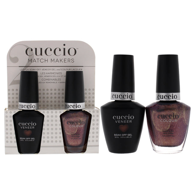 Cuccio Match Makers Set - Getting Into Truffle by Cuccio for Women - 2 Pc 0.44oz Veneer Soak Of Gel Nail Polish, 0.43oz Colour Nail Polish