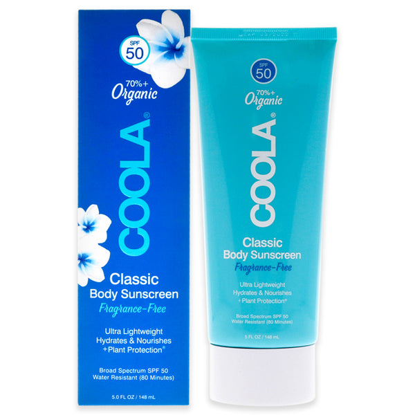 Coola Classic Body Sunscreen SPF 50 - Fragrance-Free by Coola for Unisex - 5 oz Sunscreen