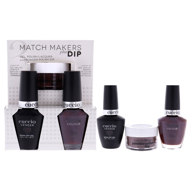 Cuccio Match Makers Plus Dip - Smore Please by Cuccio for Women - 3 Pc 0.5oz Pro Powder Polish Dip System, 0.44oz Veneer Soak Off Gel, 0.43oz Colour Nail Polish