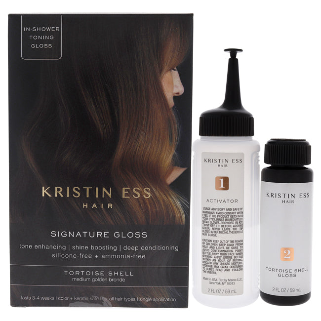 Kristin Ess Signature Hair Gloss - Tortoise Shell - Medium Golden Bronde by Kristin Ess for Unisex - 1 Application Hair Color