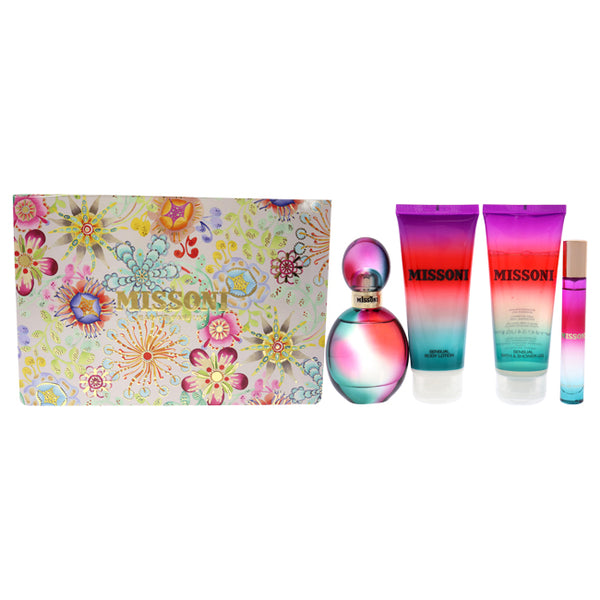 Missoni Missoni by Missoni for Women - 4 Pc Gift Set 1.7oz EDP Spray, 0.3oz EDP Spray, 3.4oz Body Lotion, 3.4oz Bath and Shower Gel