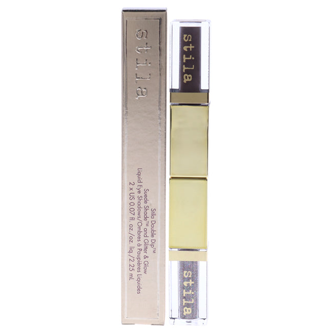 Stila Double Dip Suede Shade and Glitter and Glow Liquid Eye Shadow - Grey Fox by Stila for Women - 2 x 0.07 oz Eye Shadow