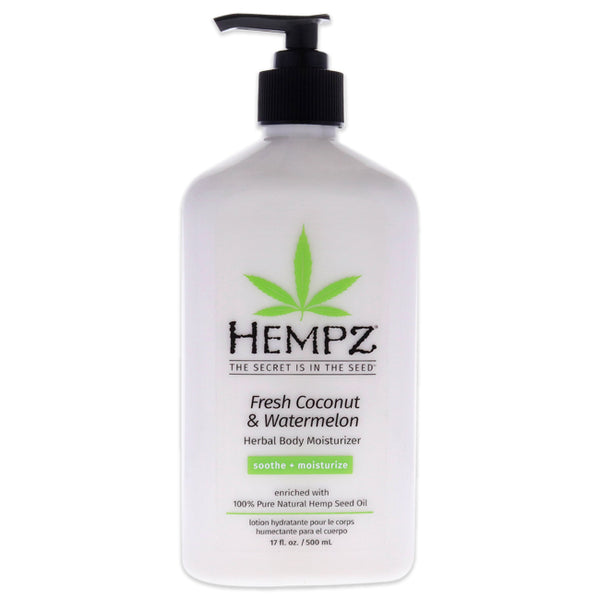 Hempz Fresh Coconut and Watermelon Herbal Body Moisturizer by Hempz for Unisex - 17 oz Moisturizer