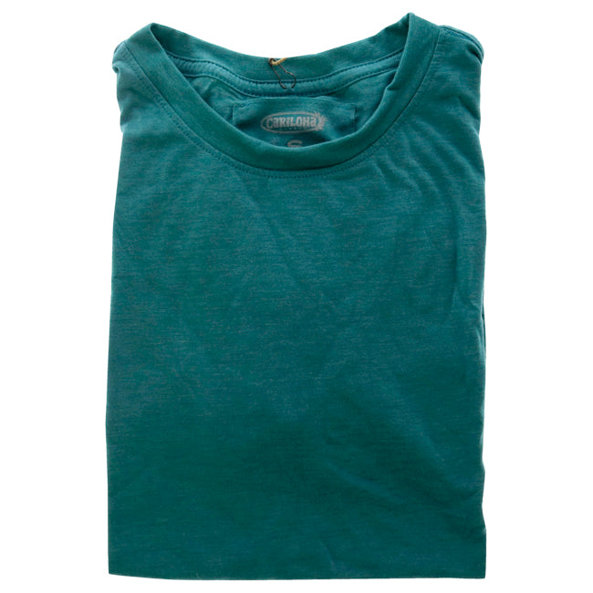 Bamboo Crew Tee - Tropical Teal Heather by Cariloha for Women - 1 Pc T-Shirt (S)