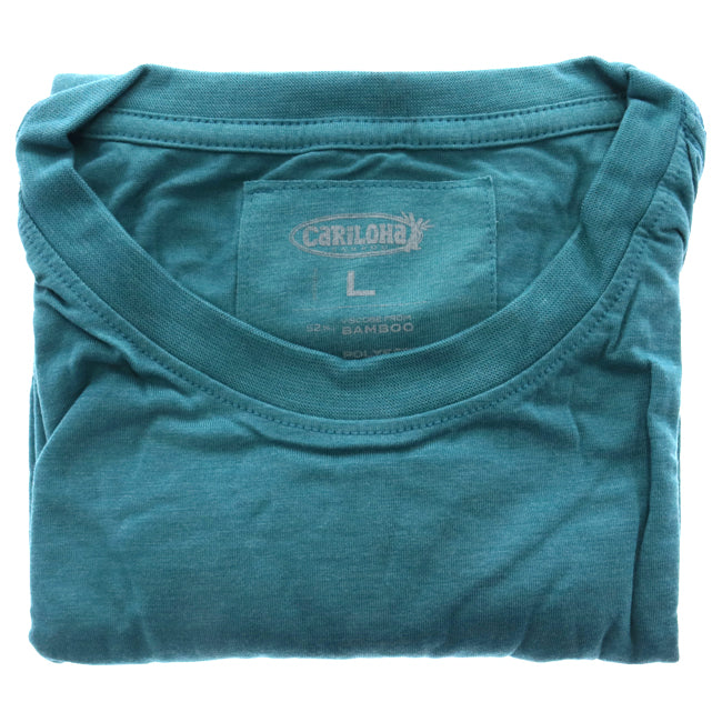 Bamboo Crew Tee - Tropical Teal Heather by Cariloha for Women - 1 Pc T-Shirt (L)