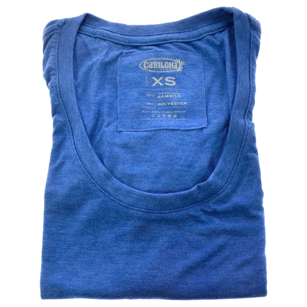 Bamboo Scoop Tee - Reaf Blue Heather by Cariloha for Women - 1 Pc T-Shirt (XS)