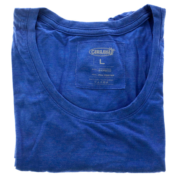 Bamboo Scoop Tee - Reaf Blue Heather by Cariloha for Women - 1 Pc T-Shirt (L)