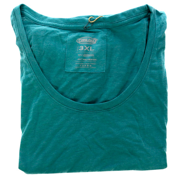 Bamboo Scoop Tee - Tropical Teal Heather by Cariloha for Women - 1 Pc T-Shirt (3XL)