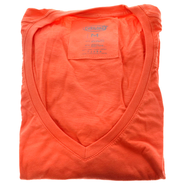Bamboo V-Neck Tee - Sunkissed Coral by Cariloha for Women - 1 Pc T-Shirt (M)