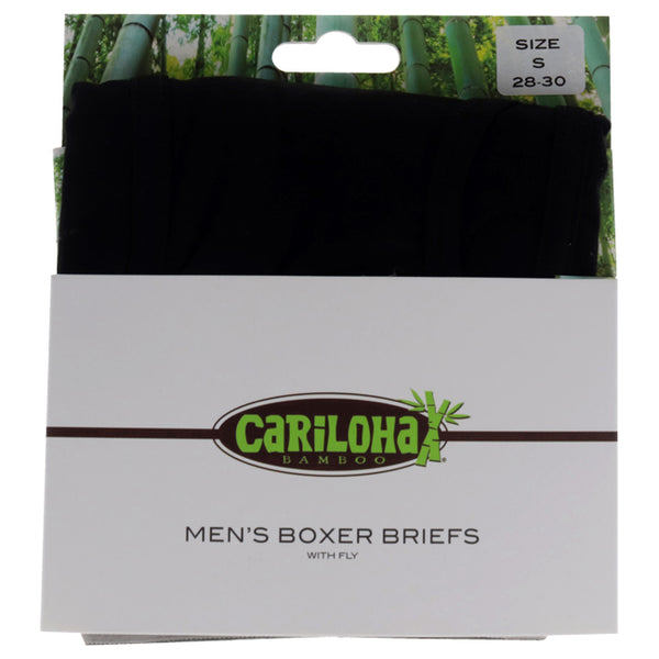 Bamboo Boxer Briefs - Black by Cariloha for Men - 1 Pc Boxer (S)