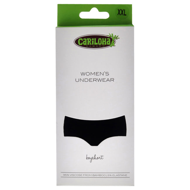Bamboo Boyshort Briefs - Black by Cariloha for Women - 1 Pc Underwear (2XL)
