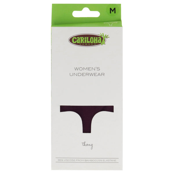 Bamboo Lace Thong - Merlot by Cariloha for Women - 1 Pc Underwear (M)