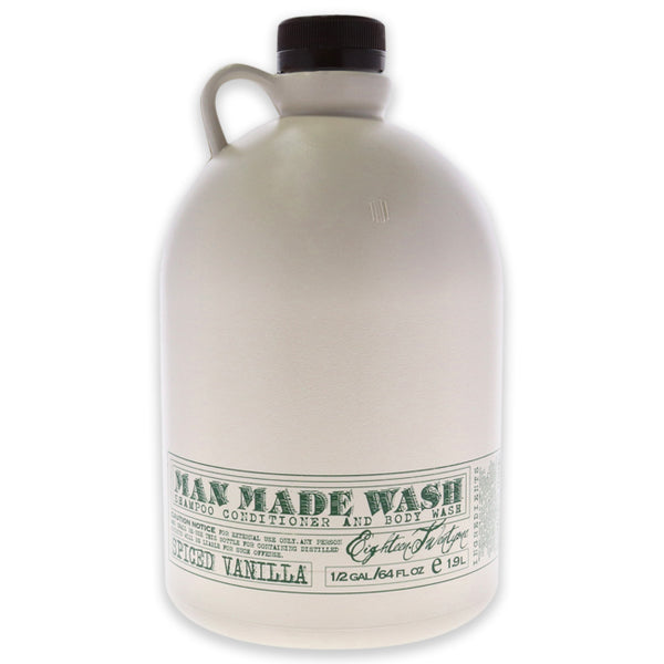 18.21 Man Made Man Made Wash - Spiced Vanilla by 18.21 Man Made for Men - 64 oz 3-In-1 Shampoo, Conditioner and Body Wash