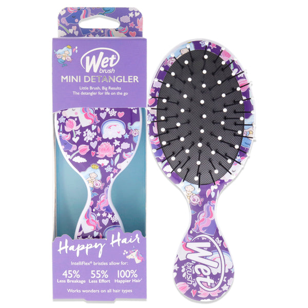 Mini Detangler Happy Hair Brush - Mermaids and Unicorns by Wet Brush for Unisex - 1 Pc Hair Brush