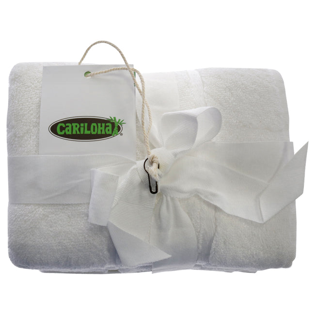 Bamboo Hand Towel Set - White by Cariloha for Unisex - 3 Pc Towel
