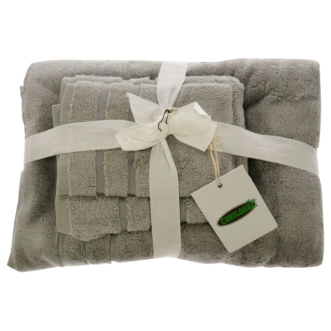Bamboo Bath Towel Set - Harbor Gray by Cariloha for Unisex - 3 Pc Bath Towel, Hand Towel, Washcloth