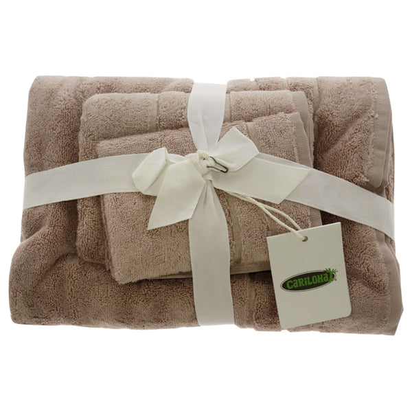 Bamboo Bath Towel Set - Blush by Cariloha for Unisex - 3 Pc Bath Towel, Hand Towel, Washcloth