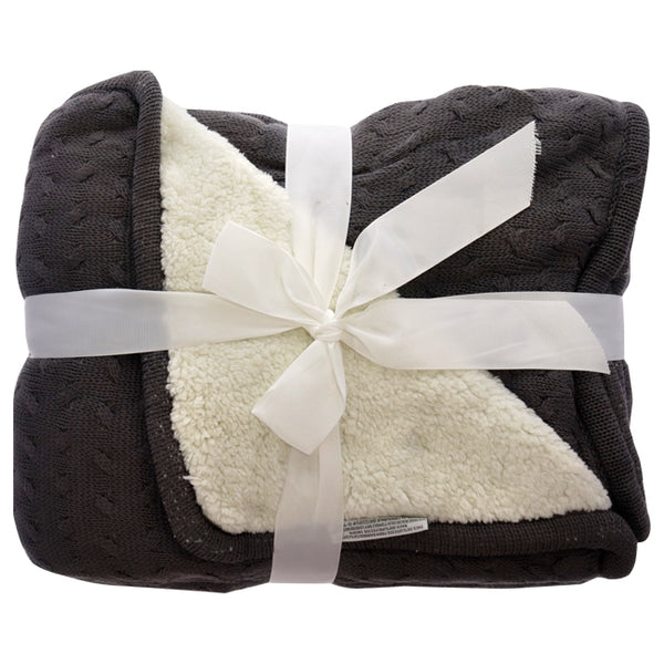 Sherpa Bamboo Knit Throw - Onyx by Cariloha for Unisex - 1 Pc Blanket