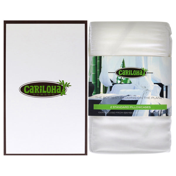 Resort Bamboo Pillowcase Set - White-Standard by Cariloha for Unisex - 2 Pc Pillowcase