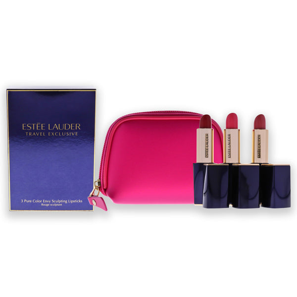 Estee Lauder Pure Color Envy Sculpting Lipsticks Trio by Estee Lauder for Women - 3 x 0.12 oz Lipstick - 280 Ambitious Pink, Lipstick - 260 Eccentric, Lipstick - 340 Envious