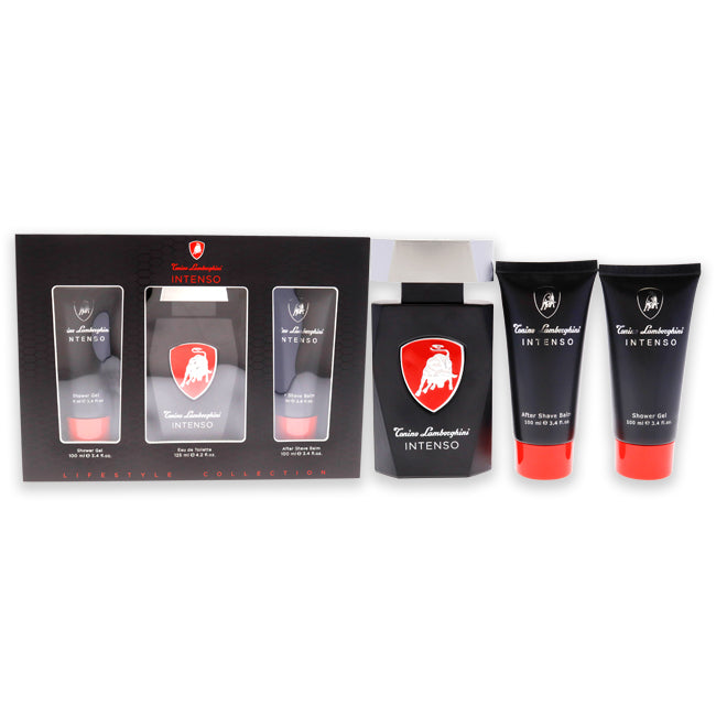 Tonino Lamborghini Lamborghini Intenso by Tonino Lamborghini for Men - 3 Pc Gift Set 4.2oz EDT Spray, 3.4oz After Shave Balm, 3.4oz Shower Gel