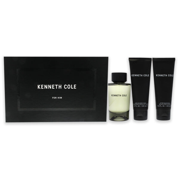 Kenneth Cole Kenneth Cole For Him by Kenneth Cole for Men - 3 Pc Gift Set 3.4oz EDT Spray, 3.4oz After Shave Balm, 3.4oz Hair and Body Wash
