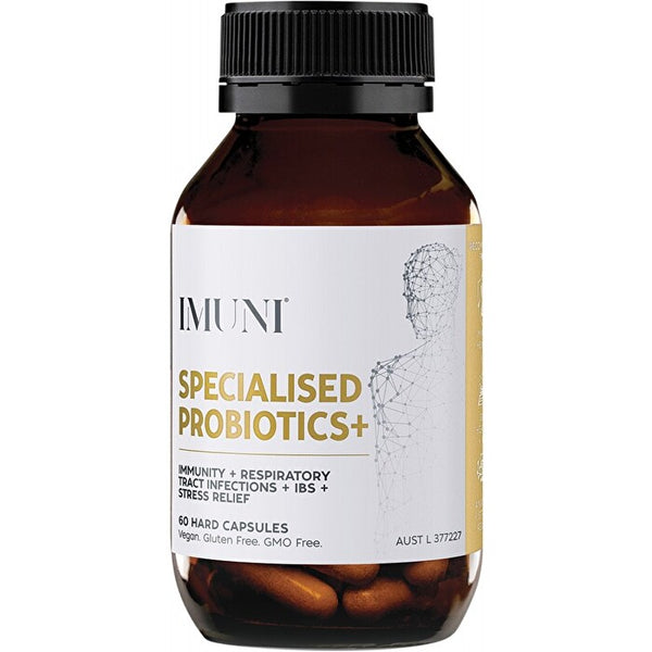 Imuni Specialised Probiotics+ Immunity, Respiratory, IBS, Stress 60 Caps