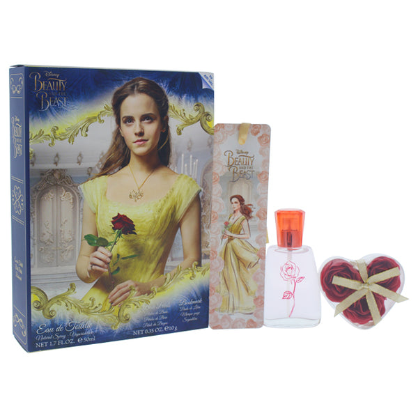 Disney Beauty And The Beast by Disney for Kids - 3 Pc Gift Set 1.7oz EDT Spray, 0.35oz Bath Petals, Bookmark