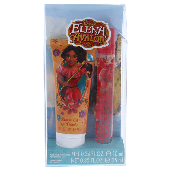 Disney Elena Of Avalor by Disney for Kids - 2 Pc Gift Set 0.34oz Roll On Perfume, 0.85oz Shower Gel