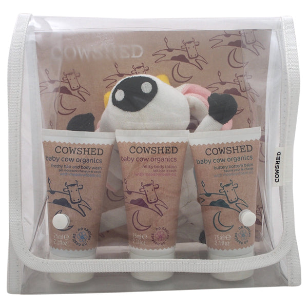 Cowshed Baby Cow Organics by Cowshed for Kids - 4 Pc Set 2.1oz Frothy Hair & Body Wash, 2.1oz Milky Body Lotion, 2.1oz Buttery Bottom Balm, Floyd The Sponge