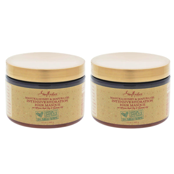 Shea Moisture Manuka Honey & Mafura Oil Intensive Hydration Masque - Pack of 2 by Shea Moisture for Unisex - 12 oz Masque