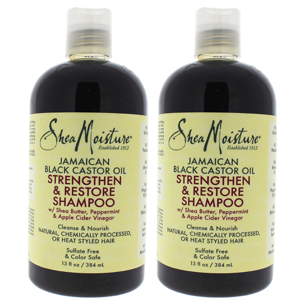 Shea Moisture Jamaican Black Castor Oil Strengthen, Grow And Restore Shampoo - Pack of 2 by Shea Moisture for Unisex - 13 oz Shampoo