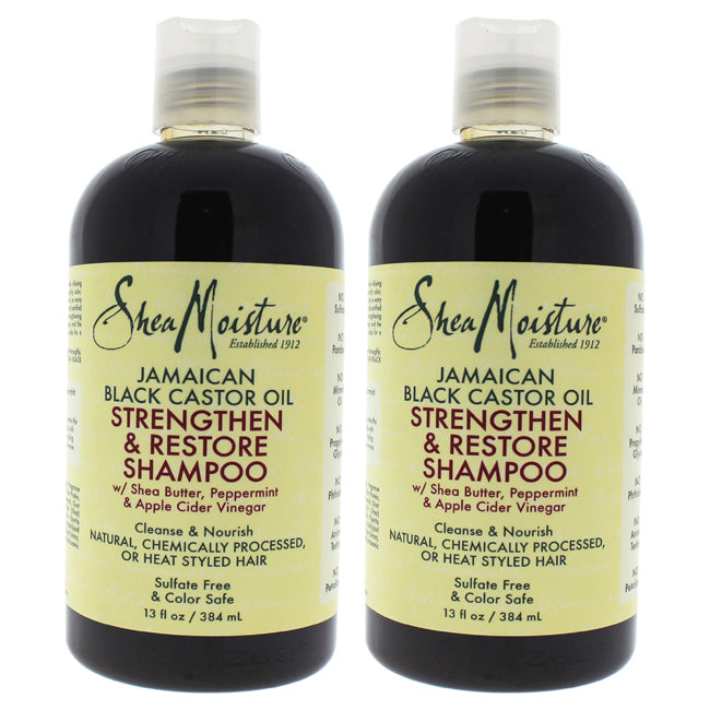Shea Moisture Jamaican Black Castor Oil Strengthen, Grow And Restore Shampoo - Pack of 2 by Shea Moisture for Unisex - 13 oz Shampoo