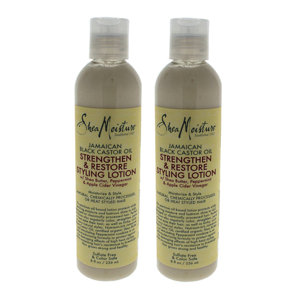 Shea Moisture Jamaican Black Castor Oil Strengthen & Restore Styling Lotion - Pack of 2 by Shea Moisture for Unisex - 8 oz Lotion