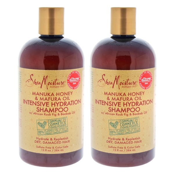 Shea Moisture Manuka Honey & Mafura Oil Intensive Hydration Shampoo - Pack of 2 by Shea Moisture for Unisex - 13 oz Shampoo