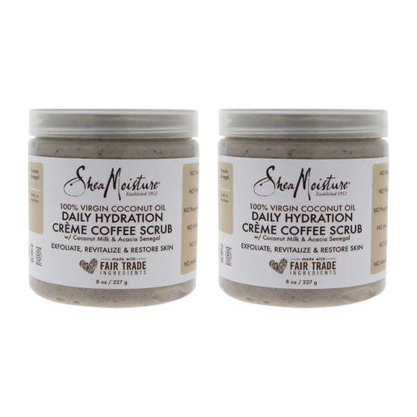 Shea Moisture 100 Percent Virgin Coconut Oil Daily Hydration Creme Coffee Scrub - Pack of 2 by Shea Moisture for Unisex - 8 oz Scrub