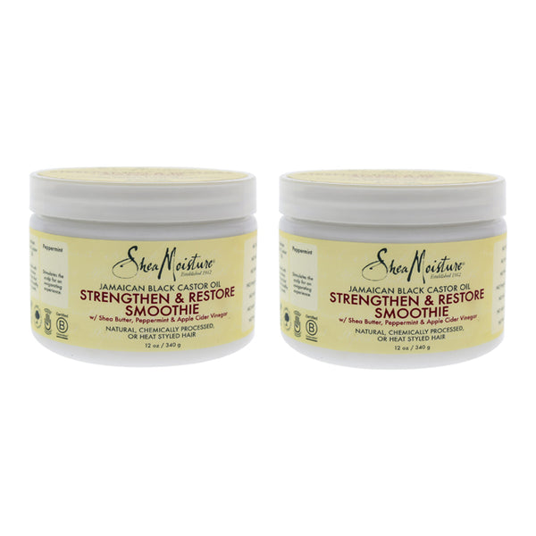 Shea Moisture Jamaican Black Castor Oil Strengthen & Restore Smoothie Cream - Pack of 2 by Shea Moisture for Unisex - 12 oz Cream