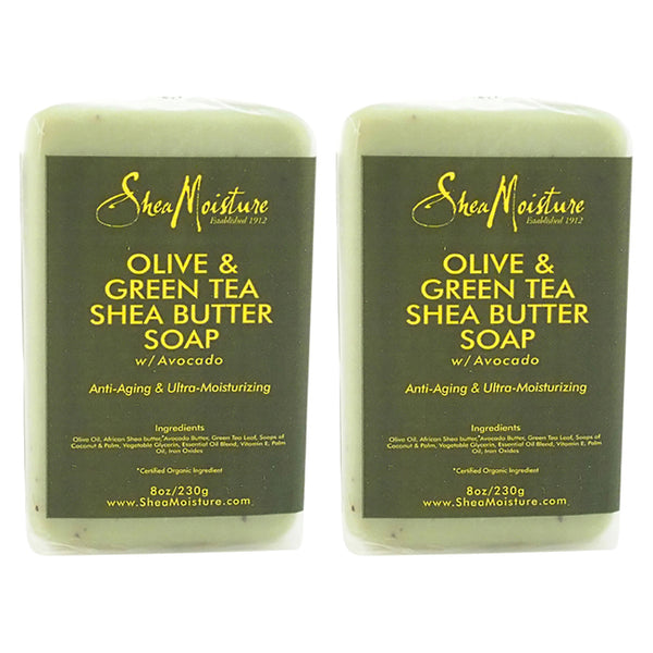 Shea Moisture Shea Moisture Olive & Green Tea Shea Butter Soap-Anti Aging & Ultra Moisturizing - Pack of 2 by Shea Moisture for Unisex - 8 oz Soap