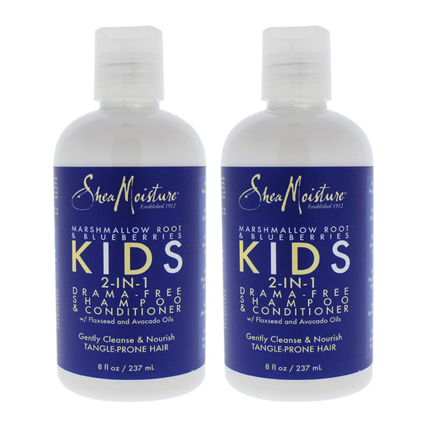 Shea Moisture Marshmallow Root and Blueberries Kids 2-In-1 Shampoo and Conditioner - Pack of 2 by Shea Moisture for Kids - 8 oz Shampoo and Conditioner