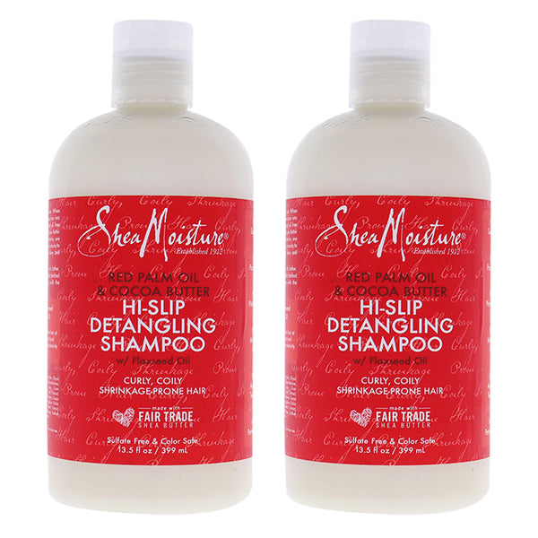 Shea Moisture Red Palm Oil and Cocoa Butter Detangling Shampoo - Pack of 2 by Shea Moisture for Unisex - 13.5 oz Shampoo