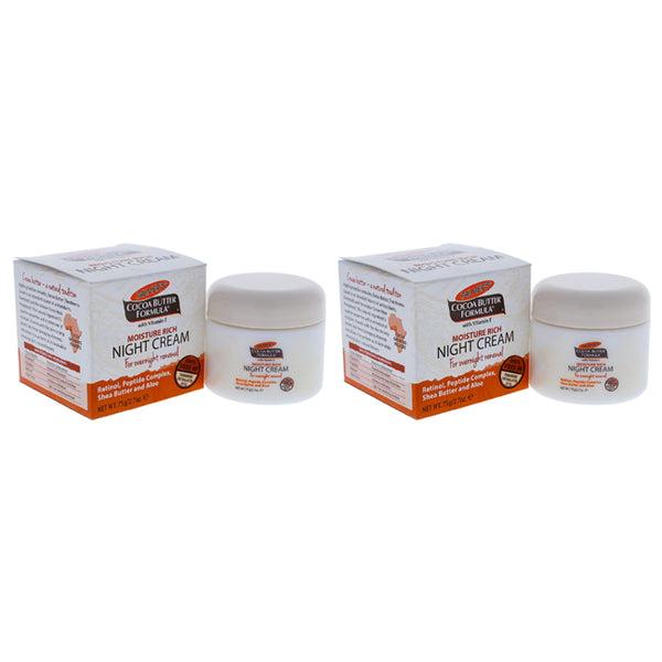 Palmers Cocoa Butter Moisture Rich Night Cream - Pack of 2 by Palmers for Unisex - 2.7 oz Cream