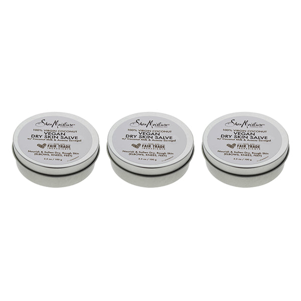 Shea Moisture 100 Percent Virging Coconut Vegan Dry Skin Salve Balm by Shea Moisture for Unisex - 3.5 oz Balm - Pack of 3