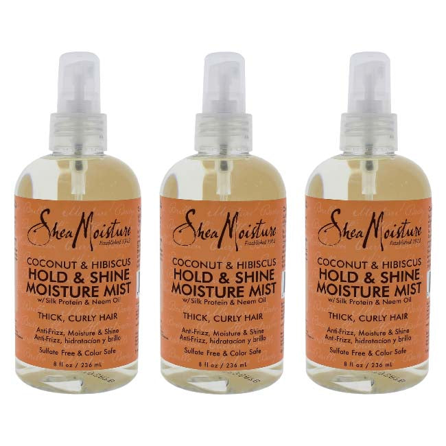 Shea Moisture Coconut Hibiscus Hold Shine Moisture Mist by Shea Moisture for Unisex - 8 oz Mist - Pack of 3