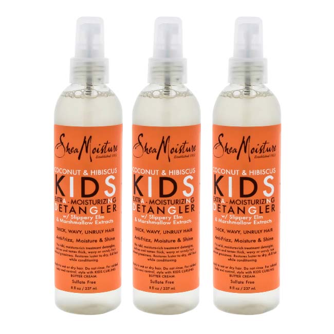 Shea Moisture Coconut and Hibiscus Kids Extra-Moisturizing Detangler by Shea Moisture for Kids - 8 oz Detangler - Pack of 3