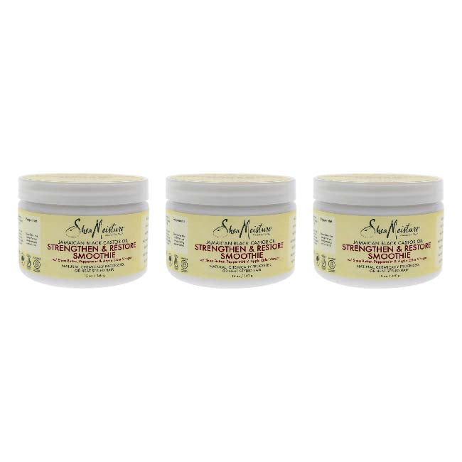 Shea Moisture Jamaican Black Castor Oil Strengthen and Restore Smoothie Cream by Shea Moisture for Unisex - 12 oz Cream - Pack of 3