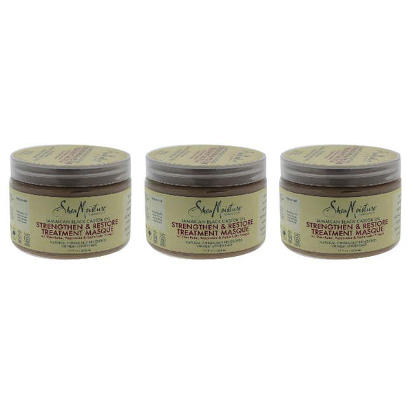 Shea Moisture Jamaican Black Castor Oil Strengthen and Restore Treatment Masque by Shea Moisture for Unisex - 12 oz Masque - Pack of 3