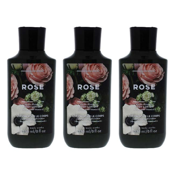 Bath and Body Works Rose Super Smooth by Bath and Body Works for Women - 8 oz Body Lotion - Pack of 3