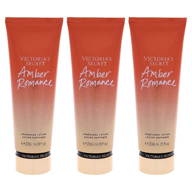 Victorias Secret Amber Romance Fragrance Lotion by Victorias Secret for Women - 8 oz Body Lotion - Pack of 3